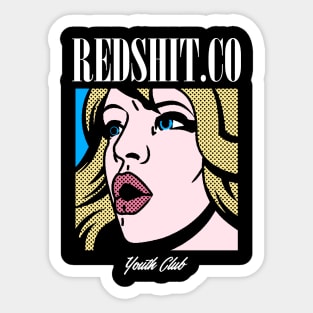 Redshit Halftone Girls Sticker